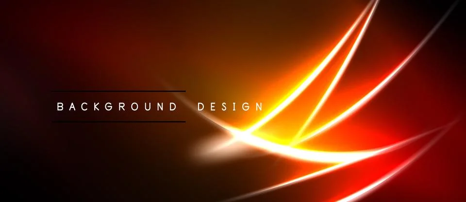 Abstract orange glow. Dynamic lines create energy, modern design. Dark Illustrazione stock