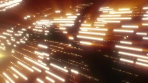 Abstract orange glowing digital map with light streaks and rays symbolizing d Stock Illustration