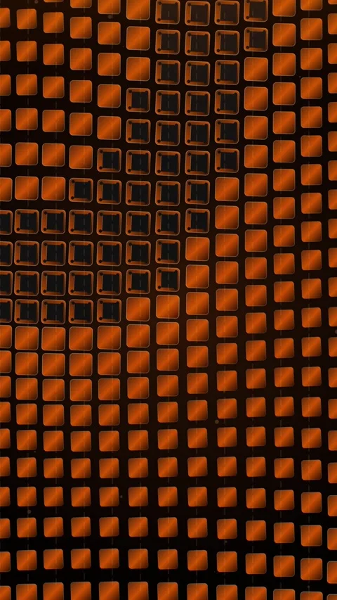 Abstract Orange Glowing Square Grid Pattern Motion Background Stock Footage 346203026