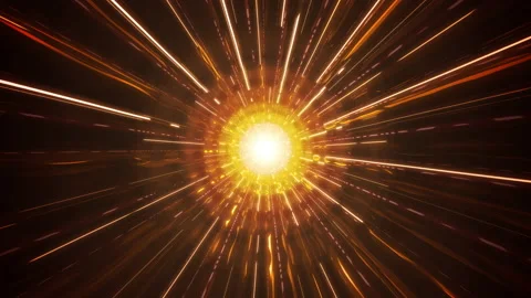 Abstract Orange Glowing Warp Rays Mirror Refraction 스톡 동영상 206815256