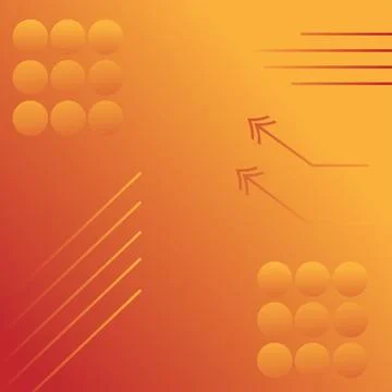 Abstract orange gradient background with circles, lines and arrows. Stock Illustration