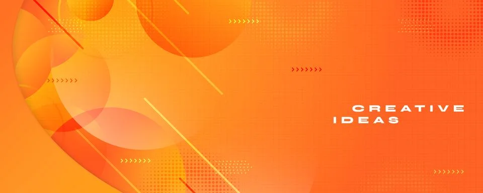 Abstract Orange Gradient Background with Geometric and Circular Elements Stockillustratie