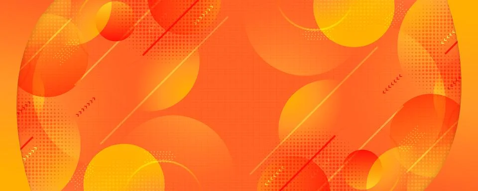 Abstract Orange Gradient Background with Geometric and Circular Elements Stock Illustration