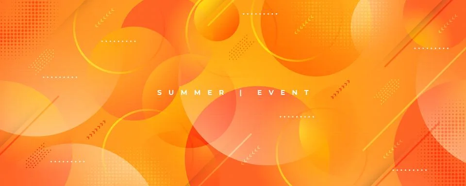 Abstract Orange Gradient Background with Geometric and Circular Elements Stock Illustration