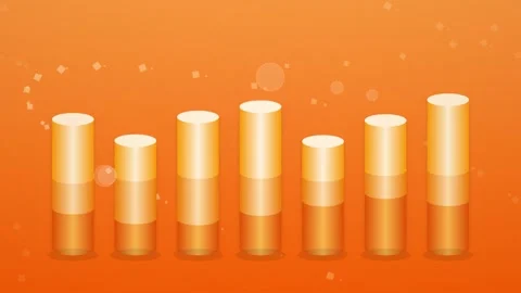 Abstract Orange Gradient Bars Chart Data Growth Finance Success Concept Stock Footage 346660309
