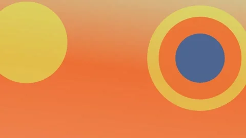 An abstract orange gradient composition features a large yellow circle and .. Stock Footage 347960504