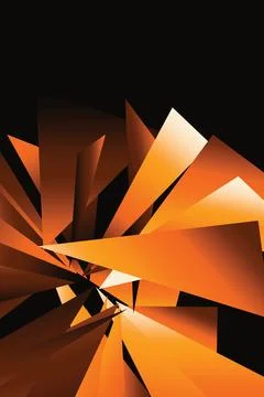 Abstract orange gradient sharp geometric triangles on dark background moder.. Stock-Illustration