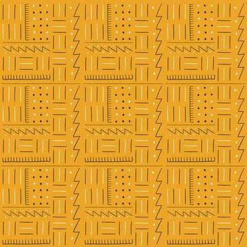 Abstract orange grid is showing flat black white lines dots zigzag on 스톡 일러스트
