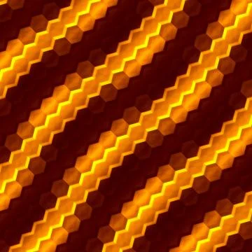 Abstract orange hexagons background. Art illustration. Color image for screen. Stock Illustration