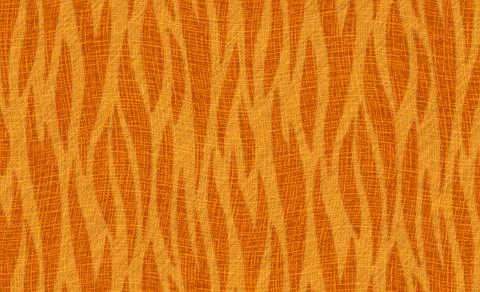 Abstract Orange Ikat Pattern with Woven Fabric Texture for Textile Design. Stock Illustration