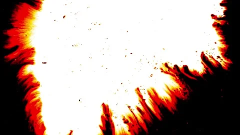 Abstract orange ink bleed motion on black canvas. Stock Footage 336813028