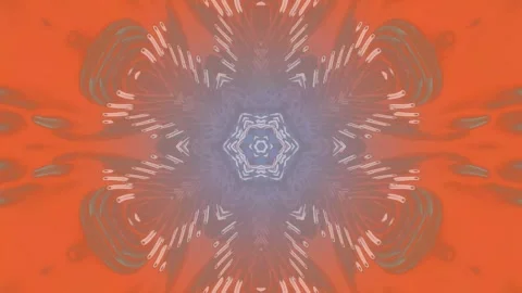 Abstract orange kaleidoscopic geometric motion background an showcasing Stock Footage 336099577