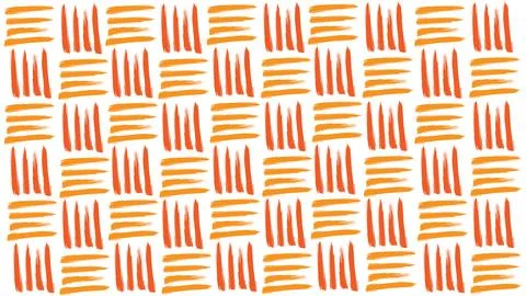 Abstract orange knitting pattern hand drawn with dry brush, knitting design Stock Illustration