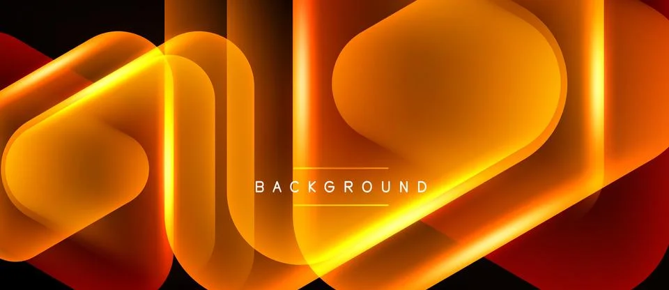 Abstract orange layers create dynamic flow. Bright gradients suggest energy, Stock Illustration