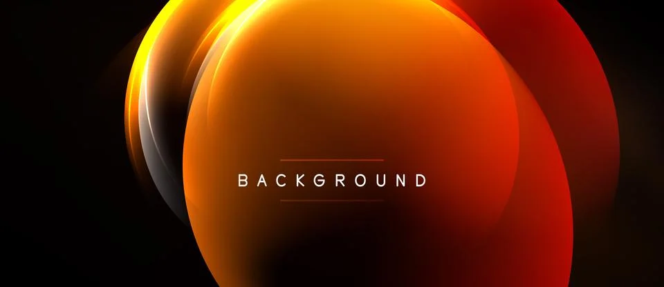 Abstract orange layers create glowing effect. Text reads background centered Illustrazione stock