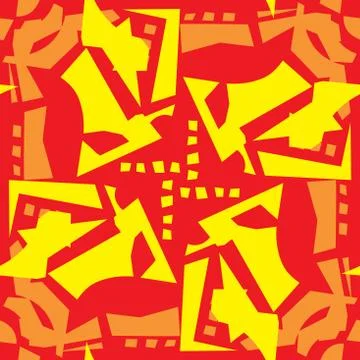 Abstract Orange Leaves Pattern Stock Illustration