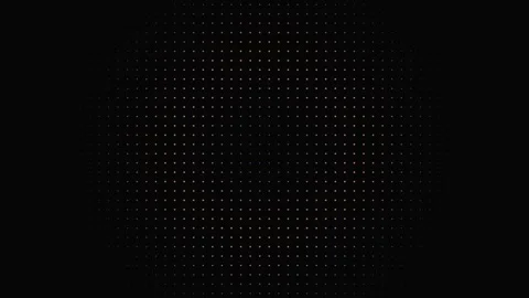 Abstract orange LED dot grid pulsing on a black background Stock Footage 335934506