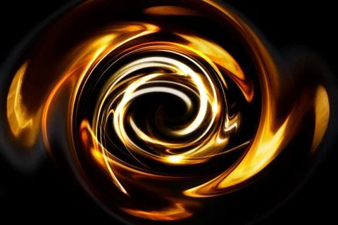 Abstract orange light circle on a black background. Stock Illustration