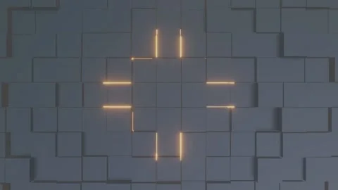 Abstract Orange Light Expanding Background Video, Black Cube Motion Background Stock Footage 232387276