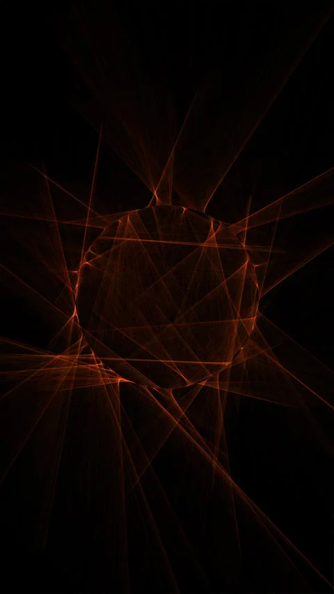 Abstract orange light rays forming a pulsating sphere Stock Footage 342249021