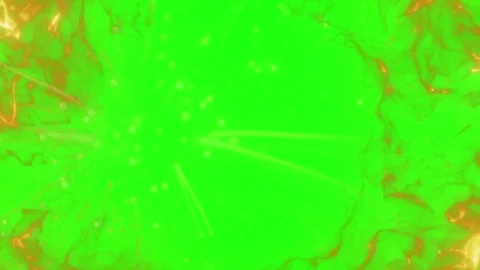 Abstract orange light trails and particles exploding on a vibrant green Vídeos de archivo 342899178
