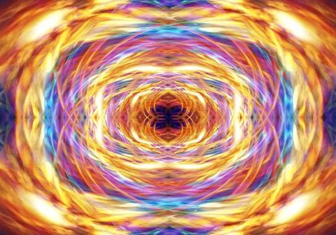 Abstract Orange Light Trails Pattern Abstract orange and yellow light trai... 스톡 사진