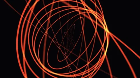 Abstract orange light trails swirling in darkness during a long exposure sh.. Video stock 341696533