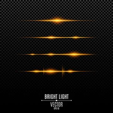 Abstract orange lights on a transparent background. Bright flashes and glare 库存插图