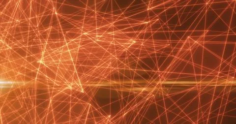 Abstract orange lines glowing high tech digital energy abstract background Stock Illustration