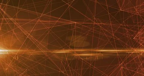 Abstract orange lines glowing high tech digital energy abstract background Illustrazione stock