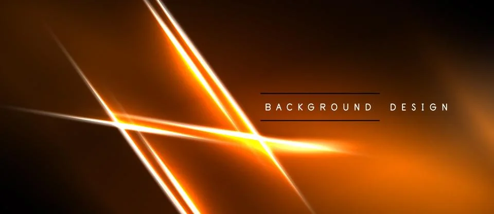 Abstract orange lines intersect dark background. Modern design element, vibra Illustrazione stock