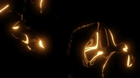 Abstract Orange Liquid Fluid, 4K 60FPS Motion Background Video, Neon Glowing Stock Footage 232387923