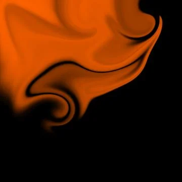 Abstract orange liquid marble background with smooth wavy flow and black shadows Stock Illustration