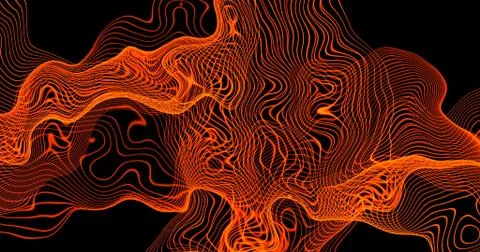 Abstract orange liquid wave background.Trendy vibrant texture, fashion textile Stock Illustration