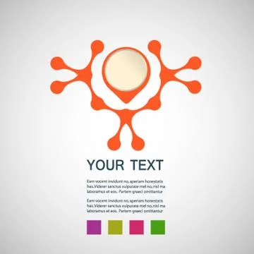 Abstract orange man on a white background Stock Illustration