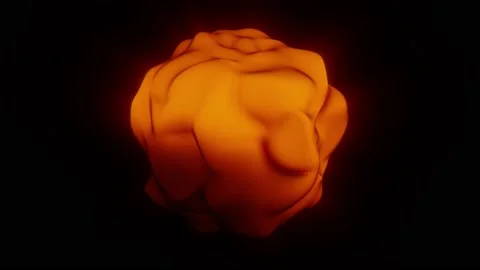 Abstract orange matter sphere animation. Stock Footage 172474588