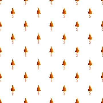 Abstract orange mushroom pattern repeating on white background Stock Illustration