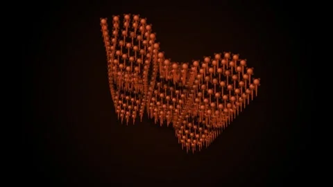 Abstract Orange Nanotechnology Structure, Molecular Grid, Futuristic Scienc.. Stock Footage 346661494