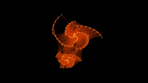 Abstract Orange Network Animation Stock Footage 344512384