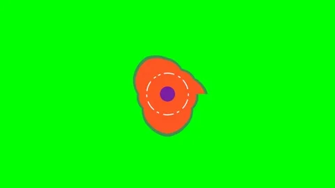 Abstract orange organic shape with a purple center on a green background Stock Footage 340900330