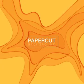 Abstract orange papercut background. Stock Illustration