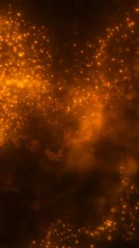 Abstract orange particle background with glowing sparks, warm bokeh, smoky .. Stock Illustration