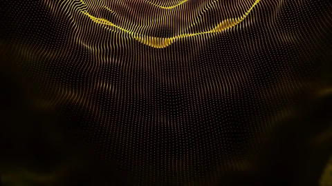 Abstract orange particle waving texture with glowing particles. Vídeo Stock 272650260