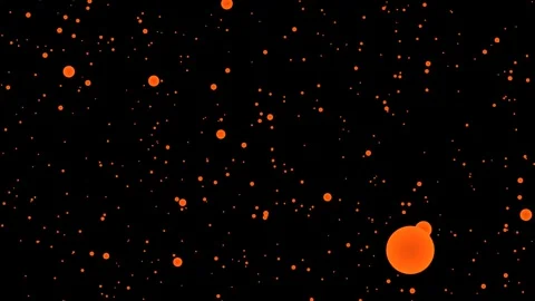 Abstract orange particles floating dynamically on a dark background in high.. Vídeos de archivo 343321914