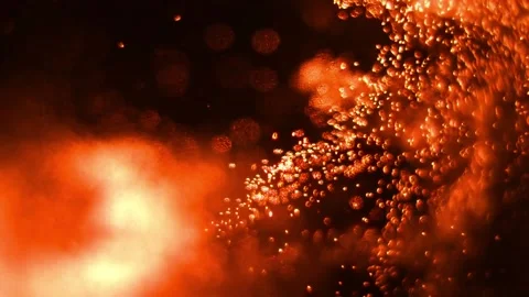 Abstract Orange Particles In Motion, Beautiful Abstract Background Stock Footage 154804114