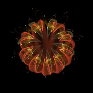 Abstract orange pattern on black square tile Stock Illustration