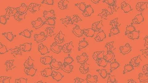 Abstract Orange Pattern with Teacup Outlines - A Whimsical Design. Stock Footage 321854403