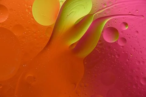 Abstract orange pink background with bubbles and smears Foto stock