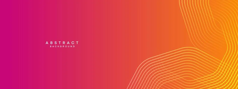 Abstract orange, pink gradient circles lines Technology web banner background Stock Illustration