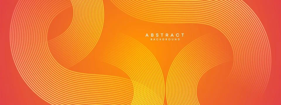 Abstract orange, pink gradient circles lines Technology web banner background Illustrazione stock